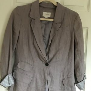Ann Taylor loft linen blazer. Light gray. Size 2